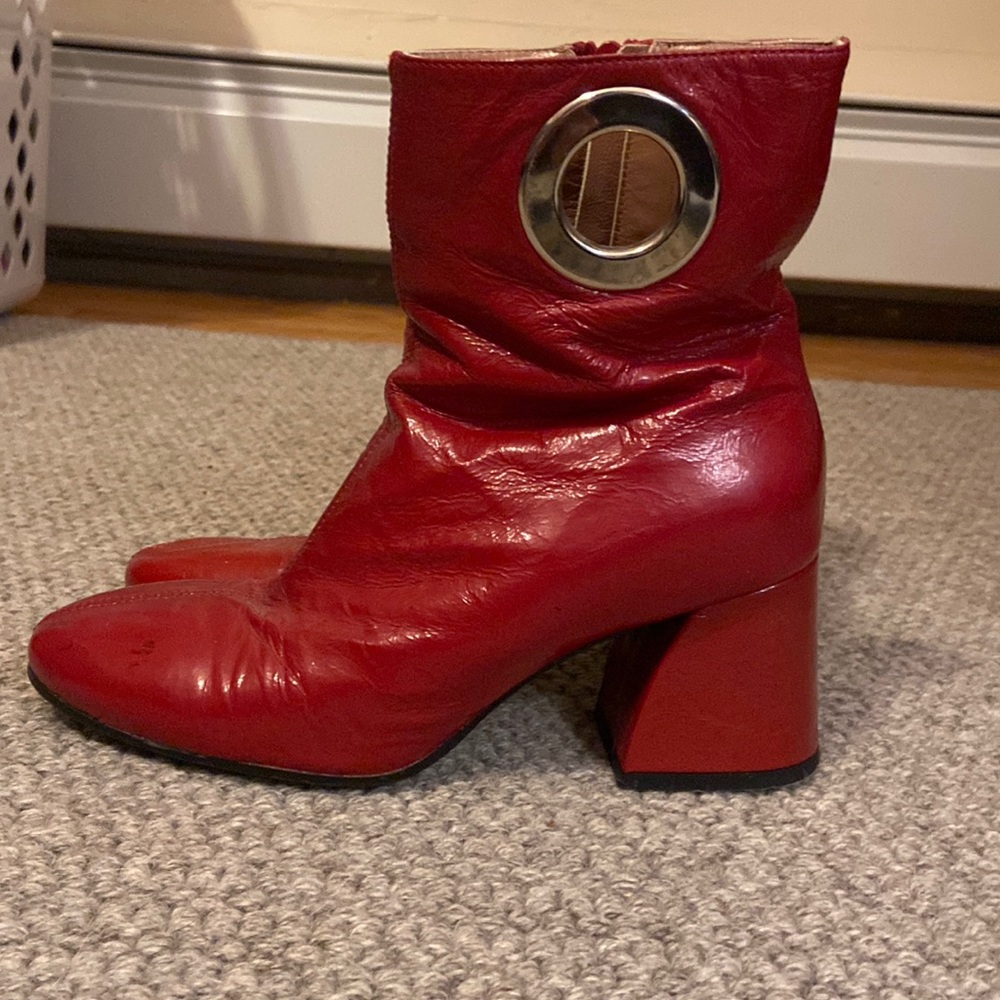 Summit by White Mountain Patent Leather Red Boots Size 37
